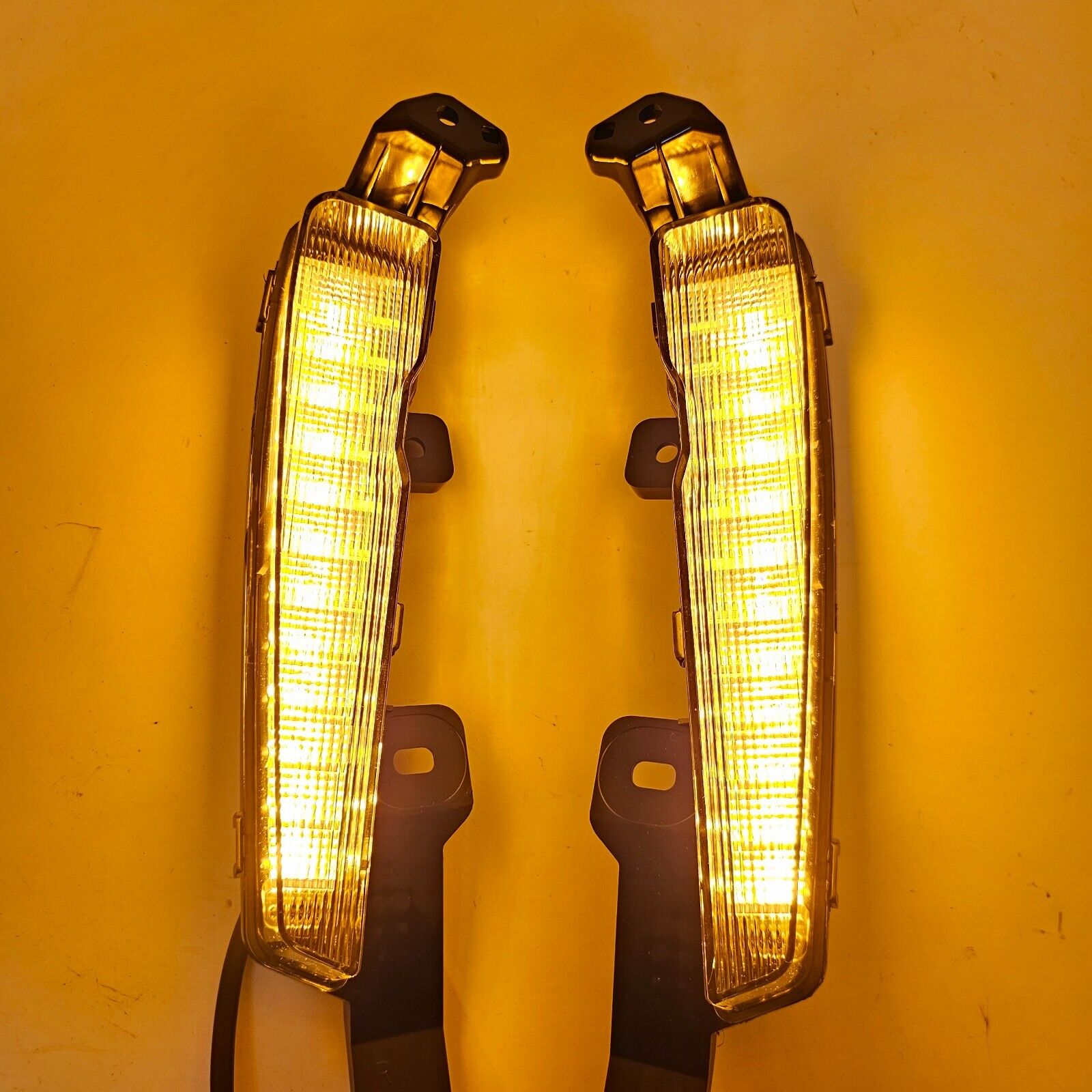  For 2019-2022 Toyota Prius Built-in LED Fog light w/DRL - White LED Running Lights + Yellow Signal Lights Kit - Complete with Bezels and Wiring Harness - OE Fitment
