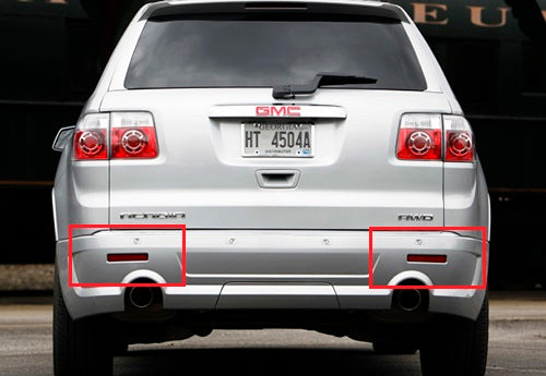 2x Red Lens LED Bumper Reflector Tail Brake Light For 2008-2012 Buick Enclave OEM#25805313, 16517435,GM2830101, 25805313