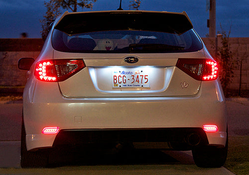 2x Smoke Lens LED Rear Bumper Stop Brake Light For 2008-2014 Subaru Impreza WRX STI