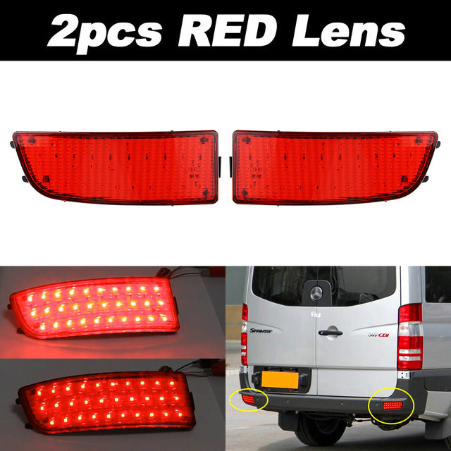 For 2007-2018 Mercedes Sprinter W906 Red Lens LED Rear Bumper Stop Brake Lights OEM#2E0945105A 2E0945105 68012886AA 68012887AA , A9068260140 A9068260040 9068260140 9068260040