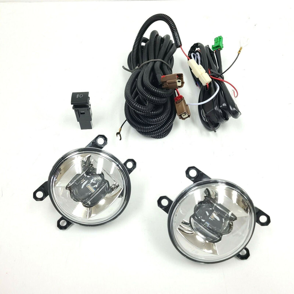Clear Lens LED Fog Driving Lights Kit Assembly For 2021 2022 2023 2024 2025 Toyota Sienna LE XLE XSE LIMITED PLATINUM Wire Harness Switch Kit OEM# 81210-08040,81220-08040,TO2593145,TO2592145