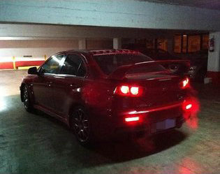 2x Smoke Lens Bumper Reflector LED Tail Brake Lights For 2008 - 2017 Mitsubishi Lancer