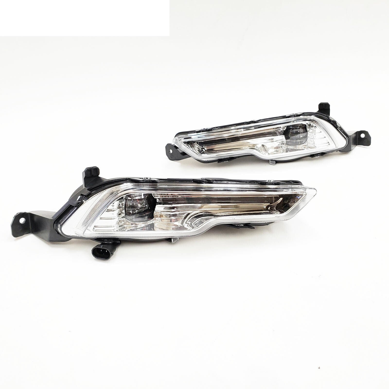 Built-in LED Fog Lights  for 2017-2018 Ford Fusion (OE Style Clear Lens with Switch, Bezels, Wires) OE#F1EZ15266D / F1EZ15266G, HS7Z15200F / HS7Z15201F
