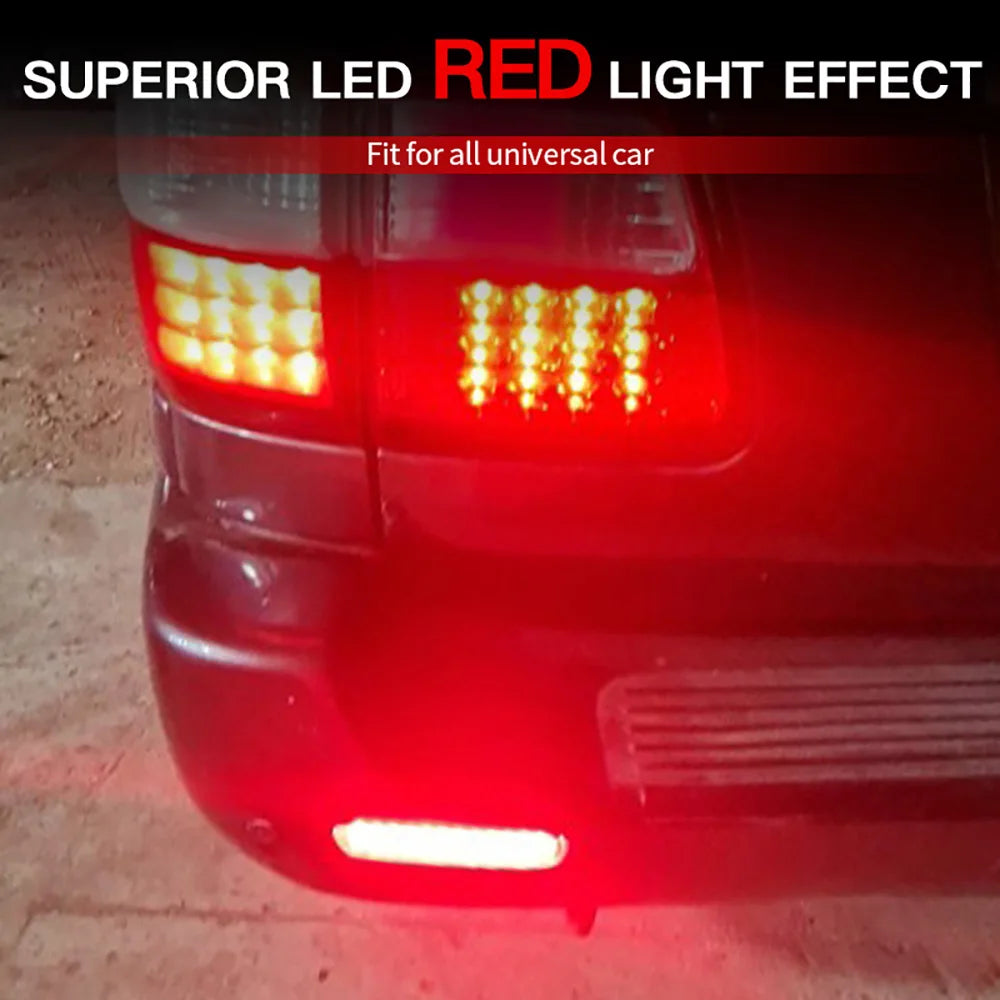 2x Red Bumper Reflector LED Tail Brake Stop Lights For 1998-2007 Toyota Land Cruiser / Land Cruiser Amazon / Land Cruiser Cygnus / 100-Series Cruisers