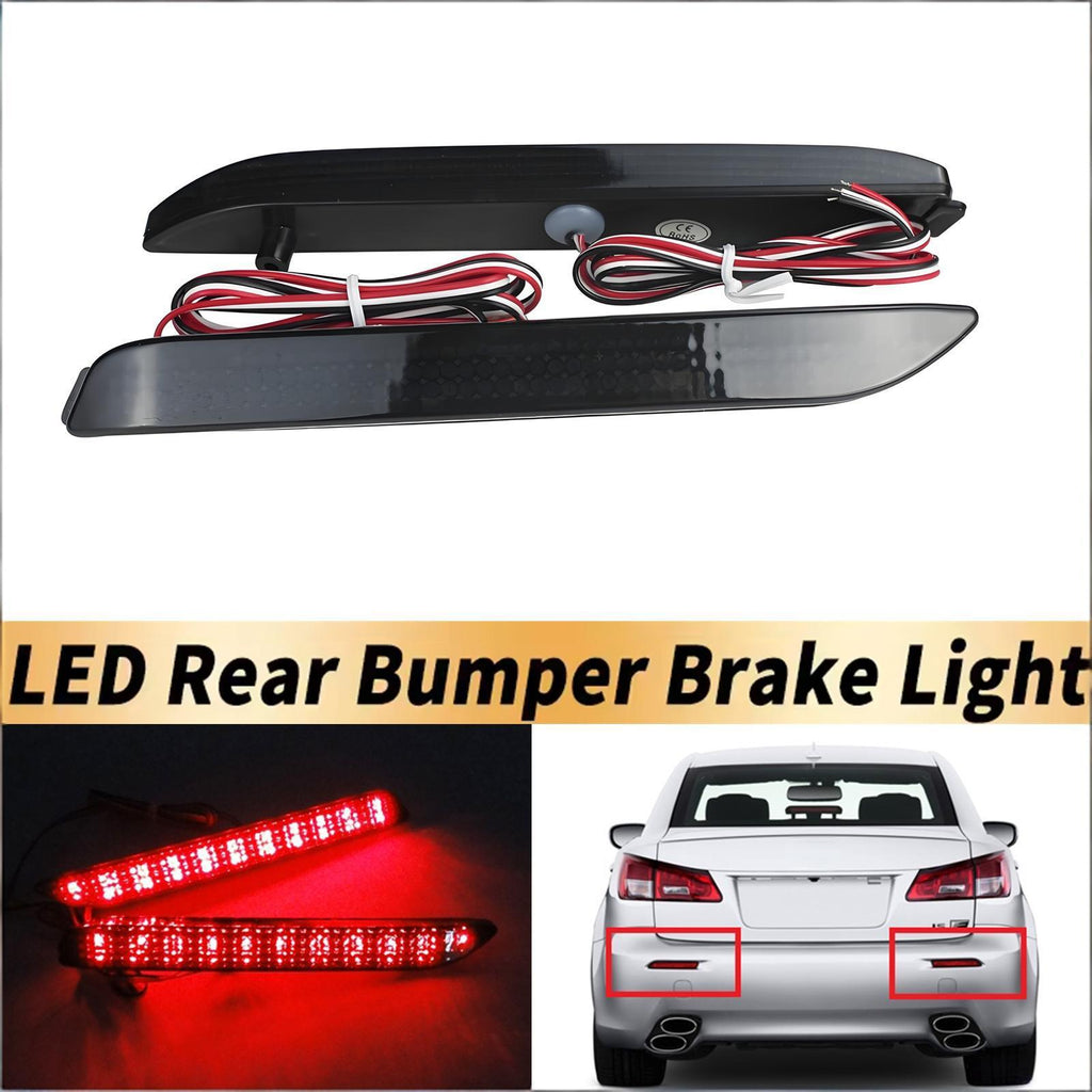 2x Smoked LENS Bumper Reflector LED Tail Brake Lights For 2011-2013 Toyota Sienna LE SE XLE