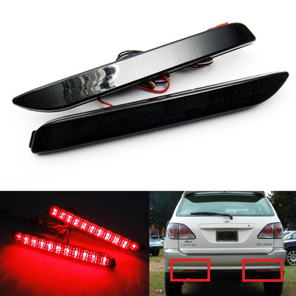 For 2008-2013 Lexus IS F 2x Smoked LENS Bumper Reflector LED Tail Brake Lights