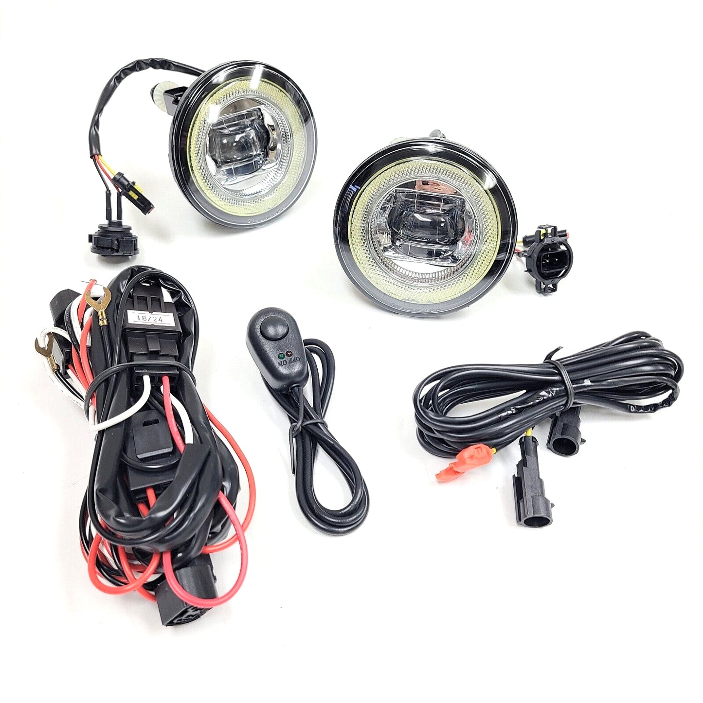 LED Fog Driving Lights Kit Halo For 2007-2014 Ford Mustang Shelby GT500/Valance with Wires Switch