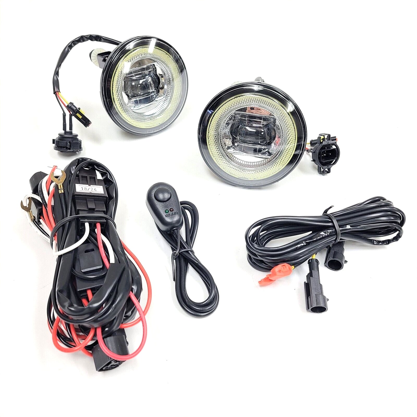 LED Fog Driving Lights Kit Halo For 2007-2014 Ford Mustang Shelby GT500/Valance with Wires Switch
