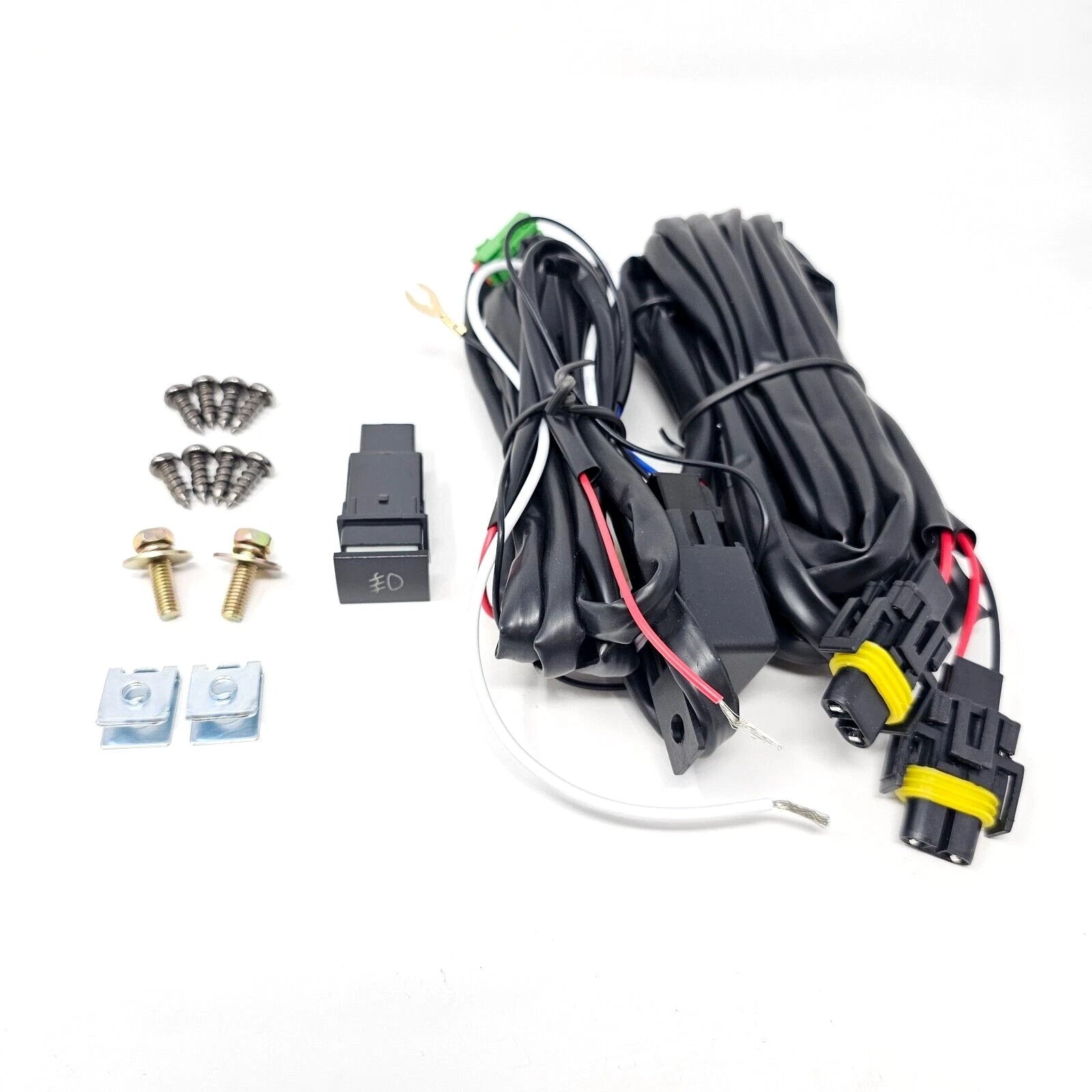 Clear Lens LED Fog Lights Kit For 2021-2023 Nissan Armada with Bezel Switch Wires Relay OEM# 26150-00Q0B / 26155-00Q0E