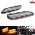 2x Clear Lens Amber LED Turn Signal Side Marker Lights For 2011 - 2017 Mini Cooper Countryman R60