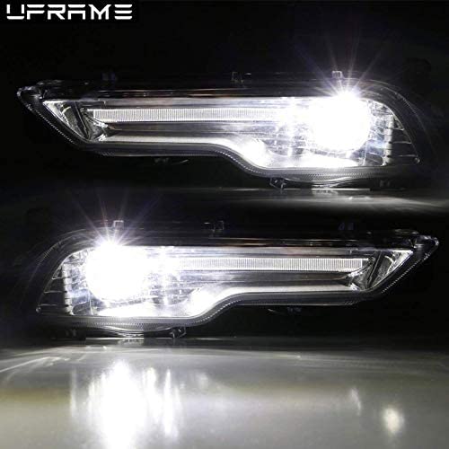 Built-in LED Fog Lights Kit for 2018 2019 Ford Explorer (OE Style Clear Lens with Switch, Relay, Bezels, Wires) OE# HS7Z15200F / HS7Z15201F, FO1039181 / FO103818