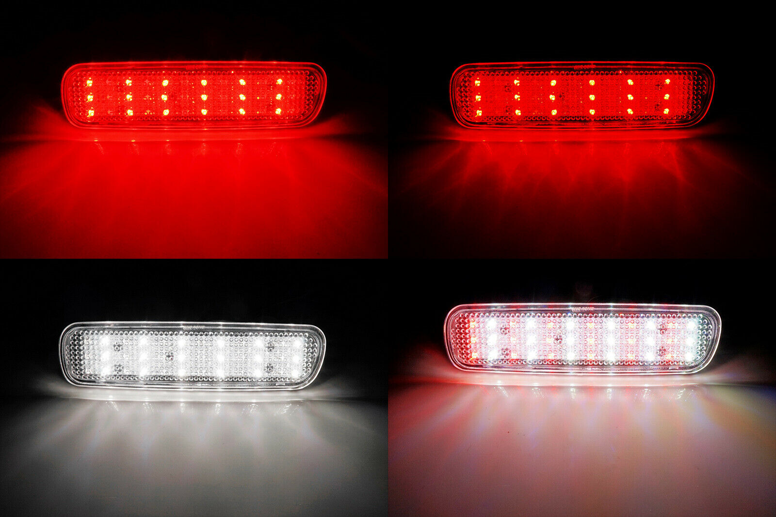 2x Clear Lens Bumper Reflector LED Tail Brake Light For Lexus LX470 Toyota Land Cruiser