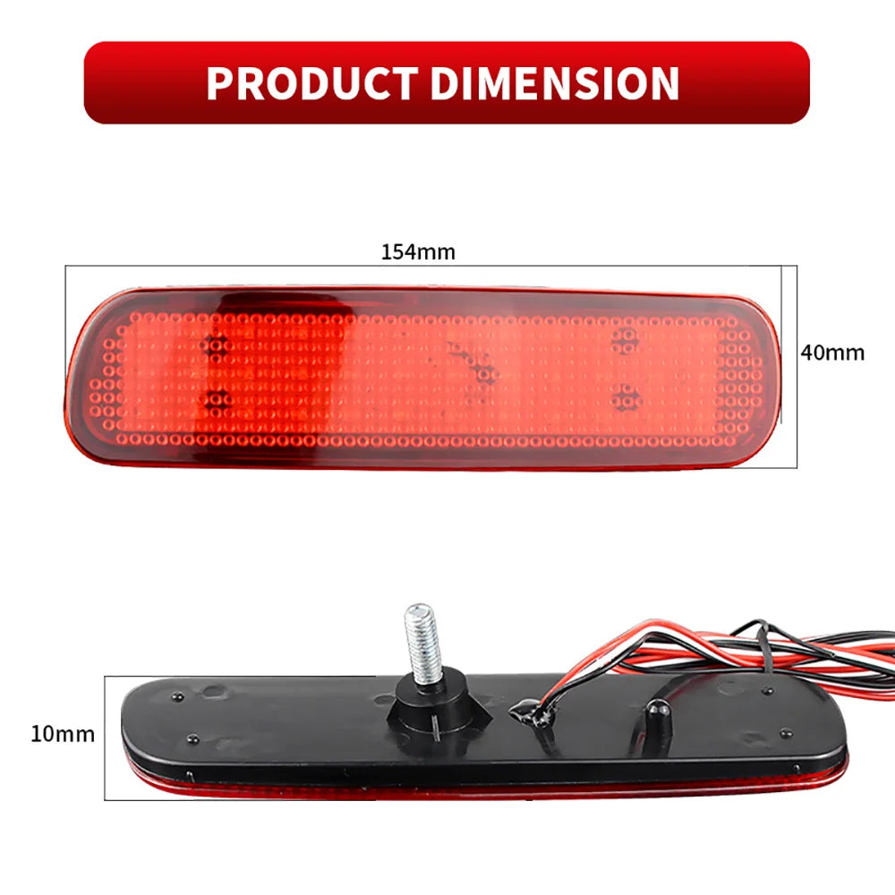 2x Red Bumper Reflector LED Tail Brake Stop Lights For 1998-2007 Toyota Land Cruiser / Land Cruiser Amazon / Land Cruiser Cygnus / 100-Series Cruisers