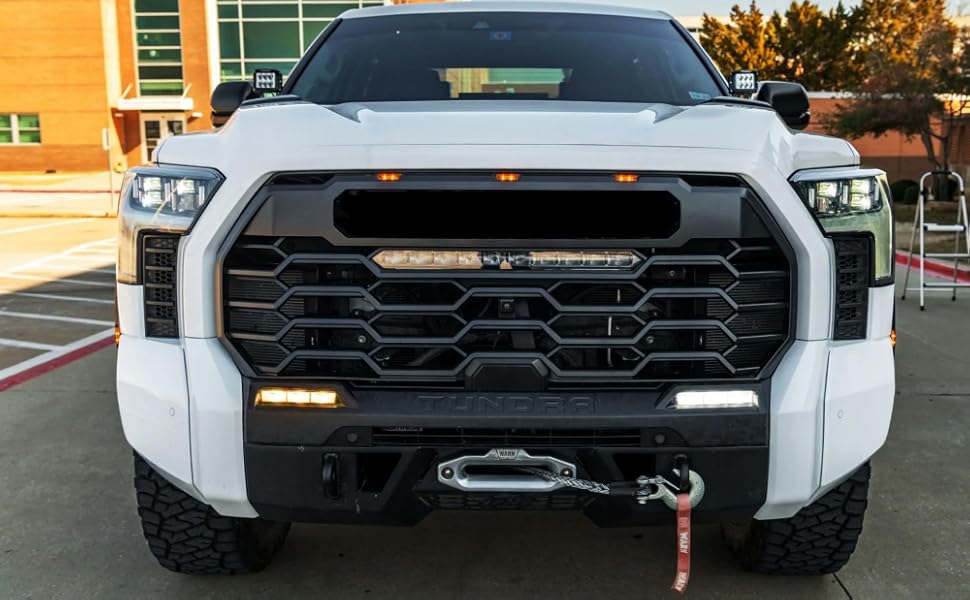 Clear Lens LED Fog Light Kit For 2022-2025 Toyota Tundra with Wires Switch Relay Dual-Colors With Additional Signal Light Functi