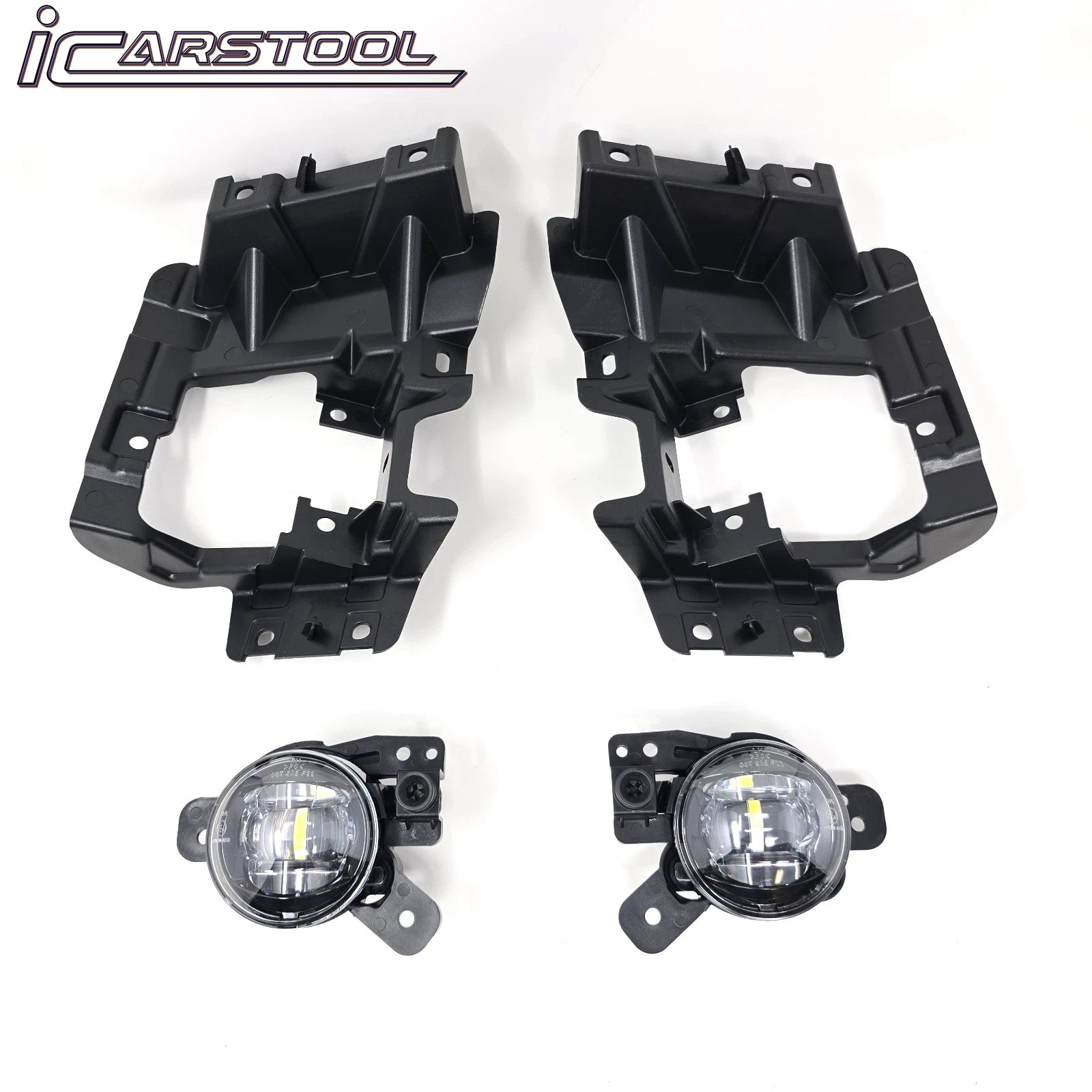 For 2024-2025 GMC Sierra 2500HD / 3500HD LED Fog Light Kit with Switch Bezel Wire Silver