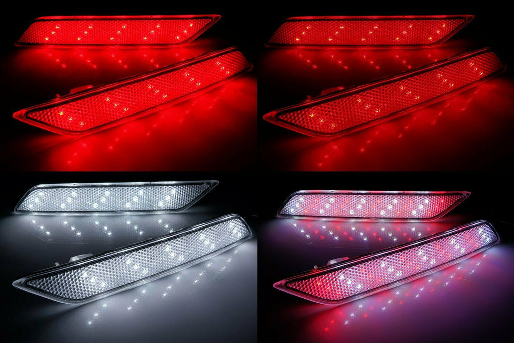 2x Clear Len LED Rear Bumper Reflector Brake Lights For 13-15 Honda Civic Sedan/4DR Only OEM#33505TR0A51, 33505-TR0-A51/33555-TR0-A51, 33555TR0A51
