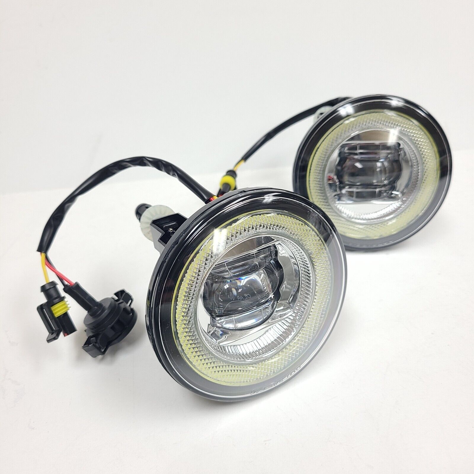 Clear Lens LED Fog Driving Lights Kit Halo For 2007-2014 GMC Yukon XL 1500 / 2500 Denali with Wires Switch
