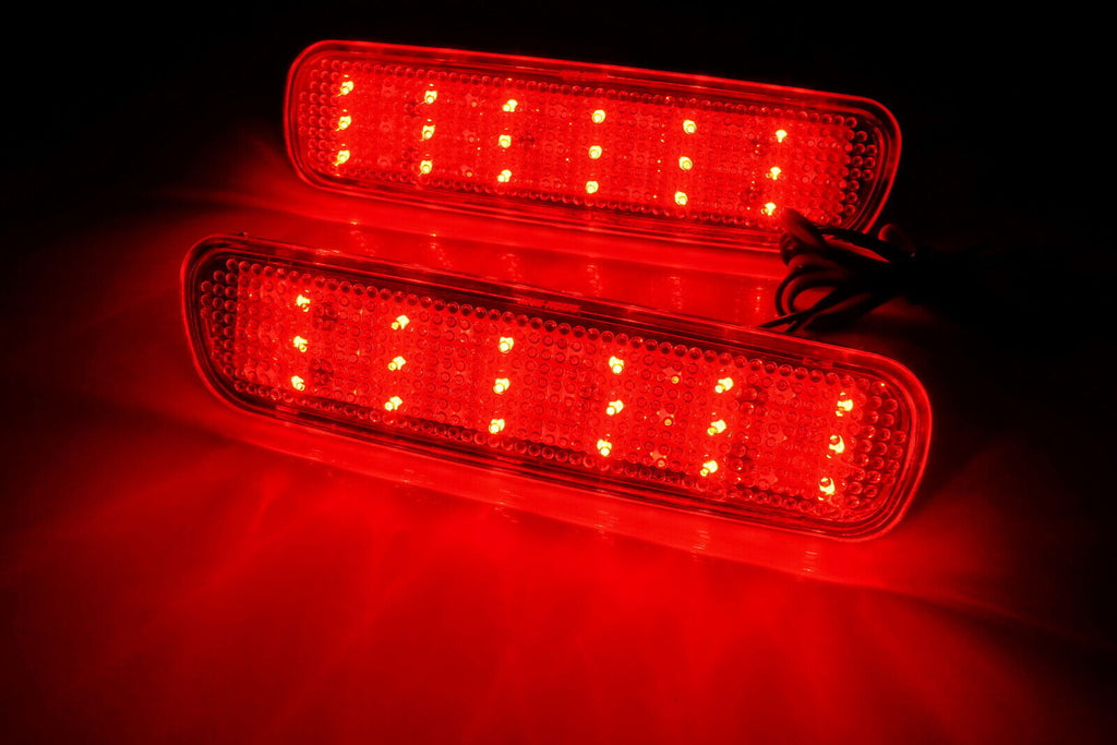 2x Clear Lens Bumper Reflector LED Tail Brake Light For Lexus LX470 Toyota Land Cruiser