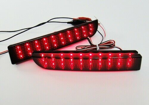 2x Smoke Lens Bumper Reflector LED Tail Brake Lights For 2008 - 2017 Mitsubishi Lancer