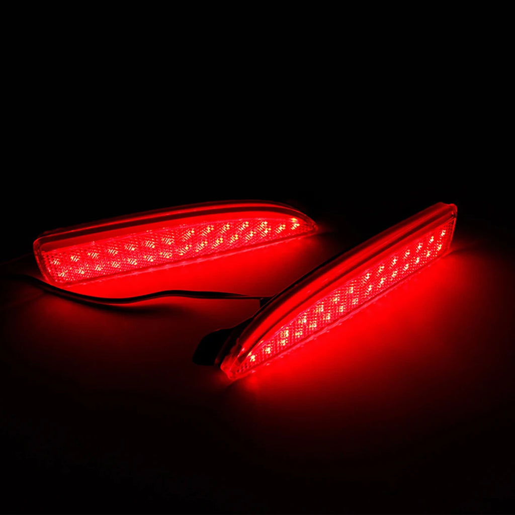 2x Red Lens Bumper Reflector LED Tail Stop Brake Light For Mazda 5 6 Mazda 3 4DR OEM#D350-51-5L0C, D350-51-5L0E; D350-51-5M0C, D350-51-5M0E