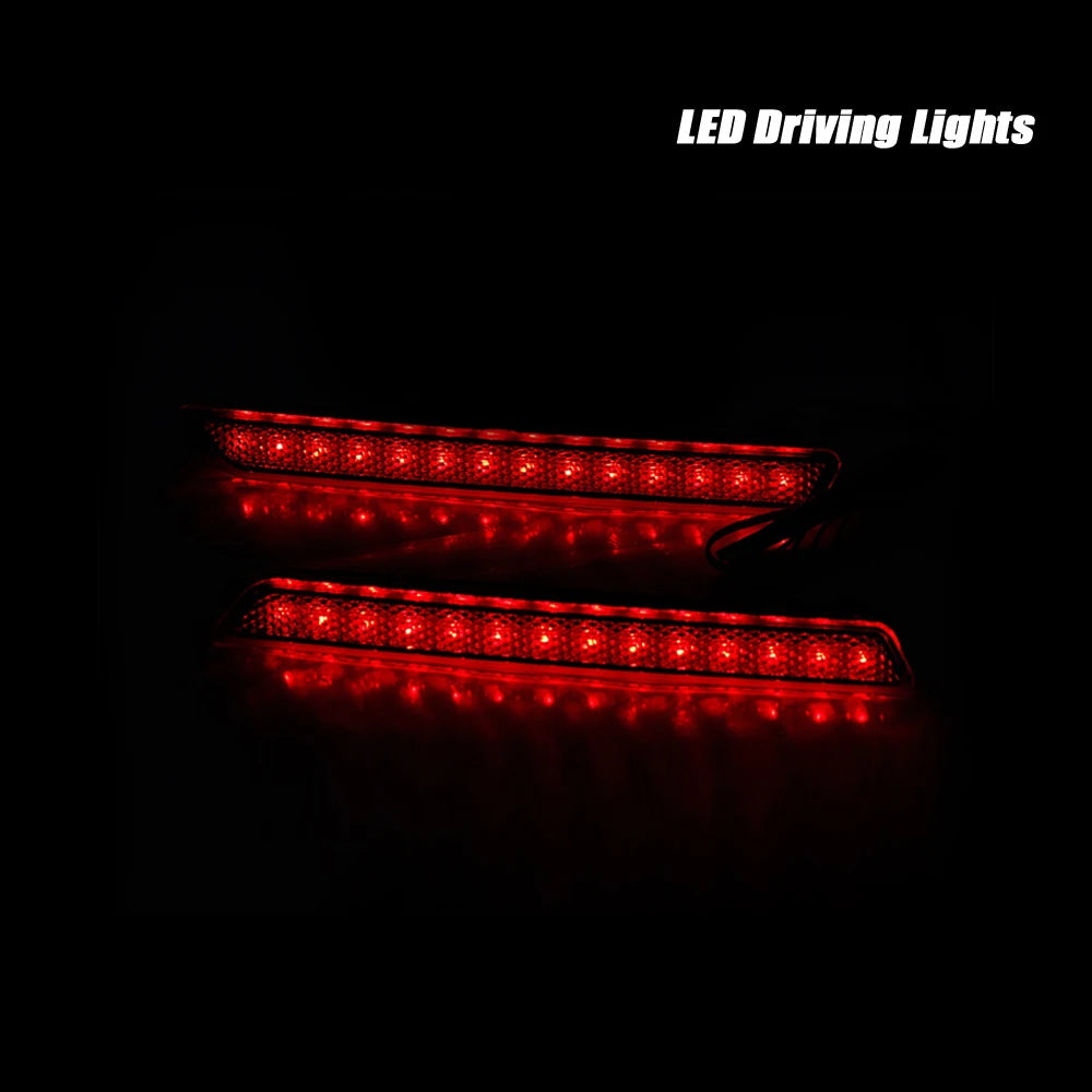 2x Clear Lens LED Bumper Reflector Brake Light For 2004-2009 Mazda 3 Mazdaspeed3 OEM#BN8R515L0B, BN8R515M0B,MA1185100, MA1184100