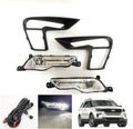 Built-in LED Fog Lights Kit for 2018 2019 Ford Explorer (OE Style Clear Lens with Switch, Relay, Bezels, Wires) OE# HS7Z15200F / HS7Z15201F, FO1039181 / FO103818