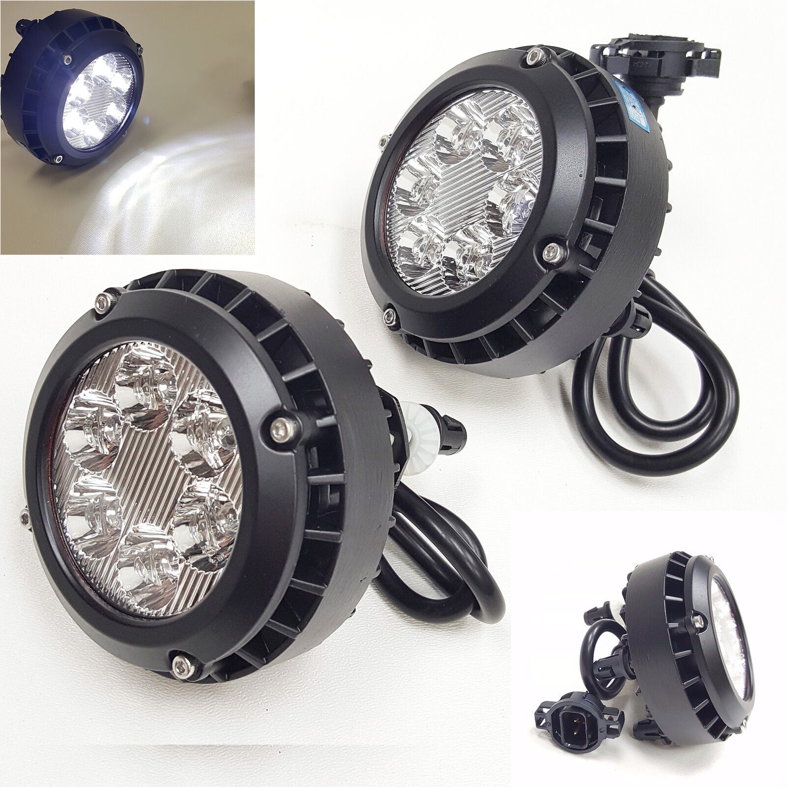 For 2007-2010 Ford Escape Hybrid  Clear Lens LED Fog Driving Lights Lamps Pair（Models built through 12/02/09 Only）OEM#GM2590104 / 15839896