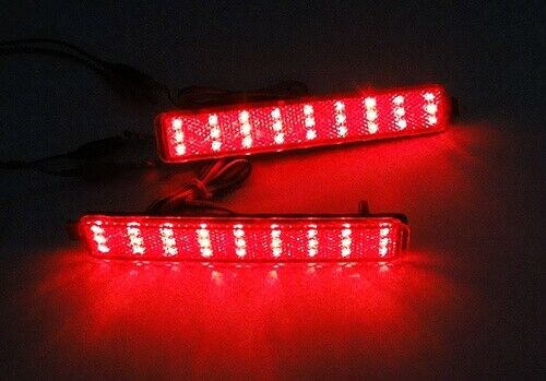 2x Red Lens LED Bumper Reflector Tail Brake Light For 2008-2012 Buick Enclave OEM#25805313, 16517435,GM2830101, 25805313