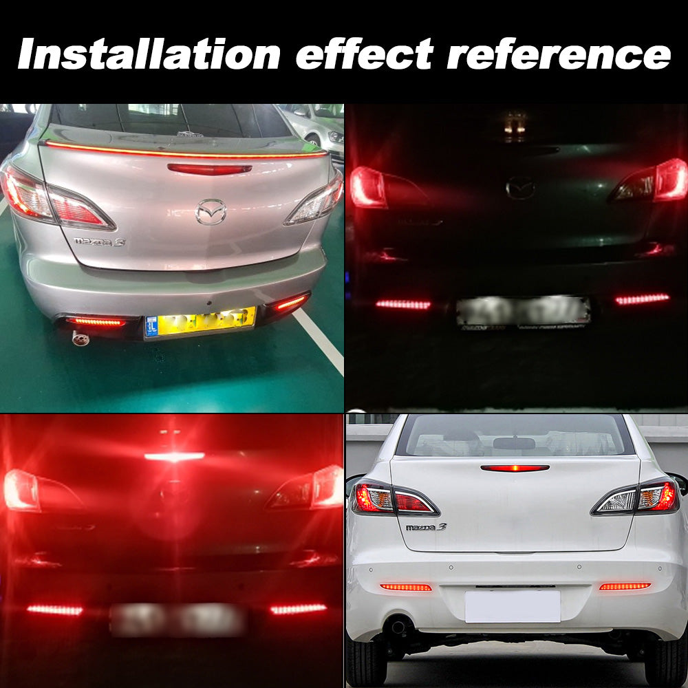 2x Red Lens LED Bumper Reflector Tail Brake Stop Light Rear Fog Light  For 2010 2011 2012 2013 Mazda3 MAZDASPEED3 JDM Mazda3 / Axela Sport/Sedan/Mazdaspeed BL5FW BLEAW BLEFW