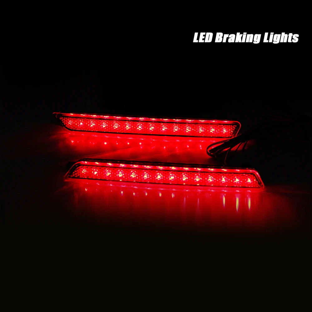 2x Clear Lens LED Bumper Reflector Brake Light For 2004-2009 Mazda 3 Mazdaspeed3 OEM#BN8R515L0B, BN8R515M0B,MA1185100, MA1184100
