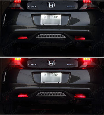 2X SMOKE LENS LED REAR BUMPER REFLECTOR BRAKE LIGHTS FOR  ACURA TSX WAGON HONDA CR-Z ZF1 CR-V INSIGHT HYBRID