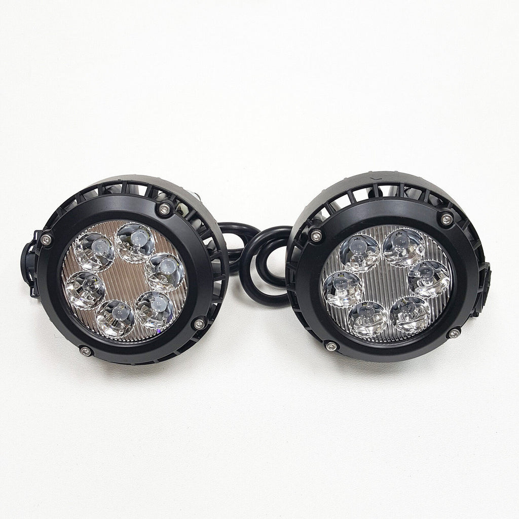 For 2007-2014 Chevy Tahoe models with round LED Clear Lens Fog Driving Lights Lamps Pair（Do not fit Off-road models）OEM#GM2590104 / 15839896