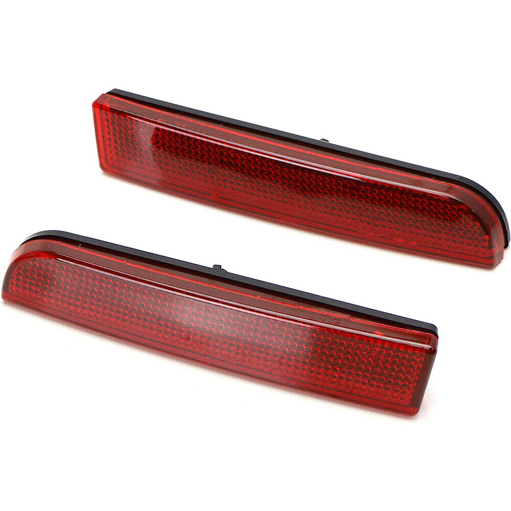 For 2008-2017 Mitsubishi Lancer EVO 2x Red Lens LED Bumper Reflect Brake Light Lamps