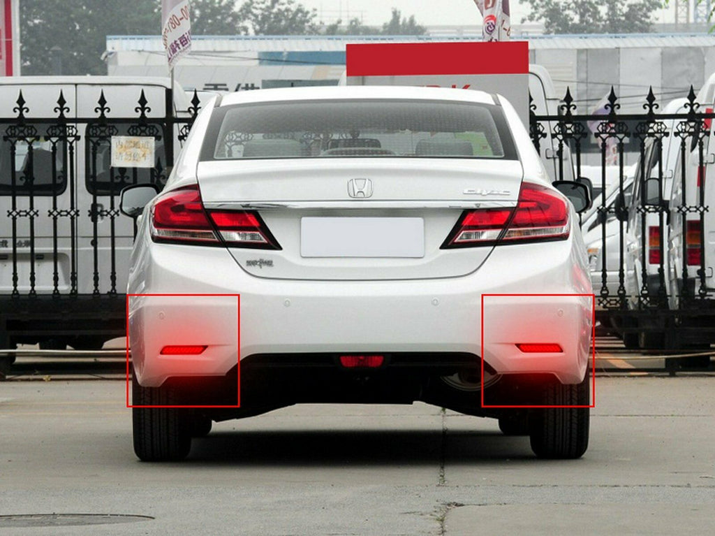 2x Clear Len LED Rear Bumper Reflector Brake Lights For 13-15 Honda Civic Sedan/4DR Only OEM#33505TR0A51, 33505-TR0-A51/33555-TR0-A51, 33555TR0A51