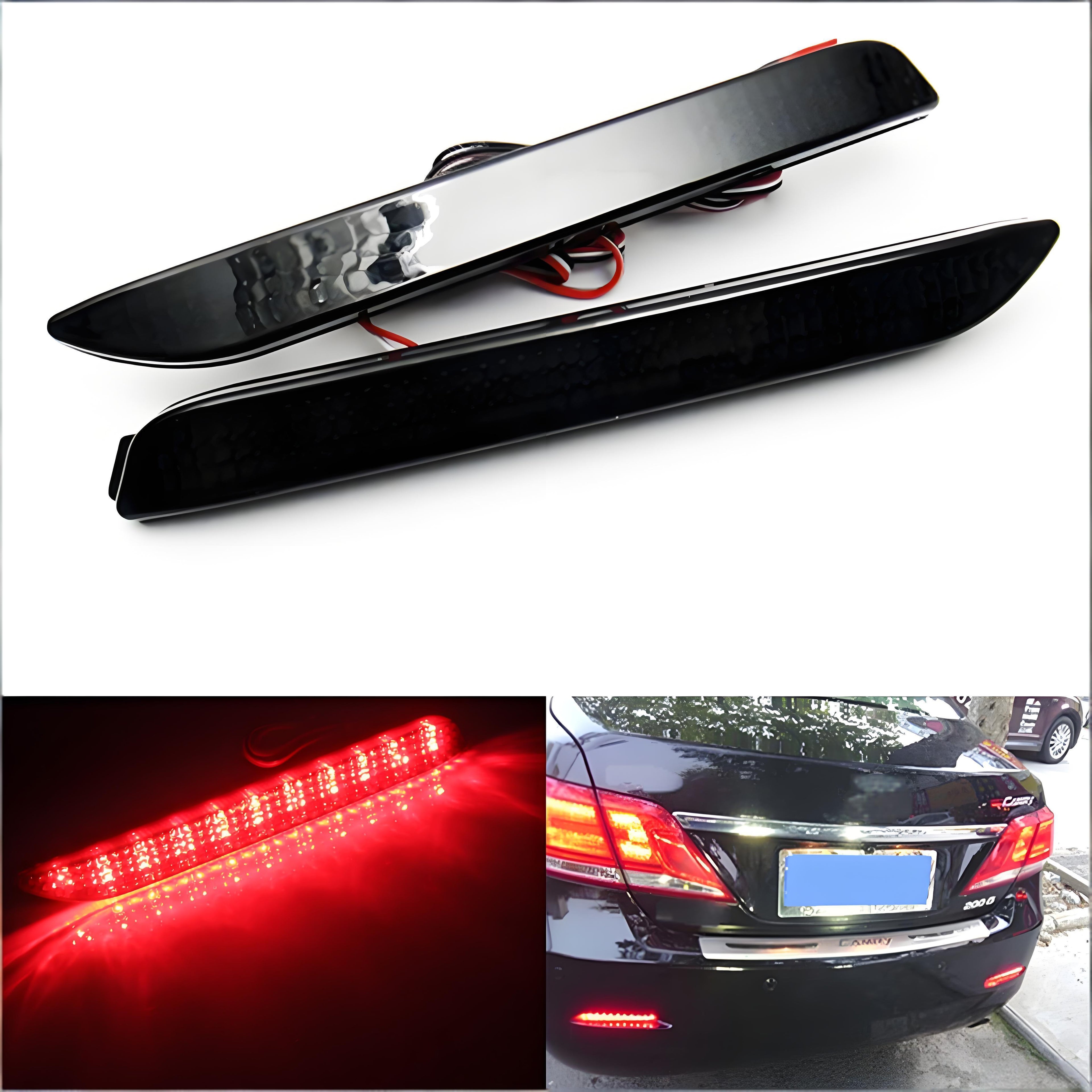 2x Smoked LENS Bumper Reflector LED Tail Brake Lights For 1999-2003 Lexus RX300 2015-up Lexus RC