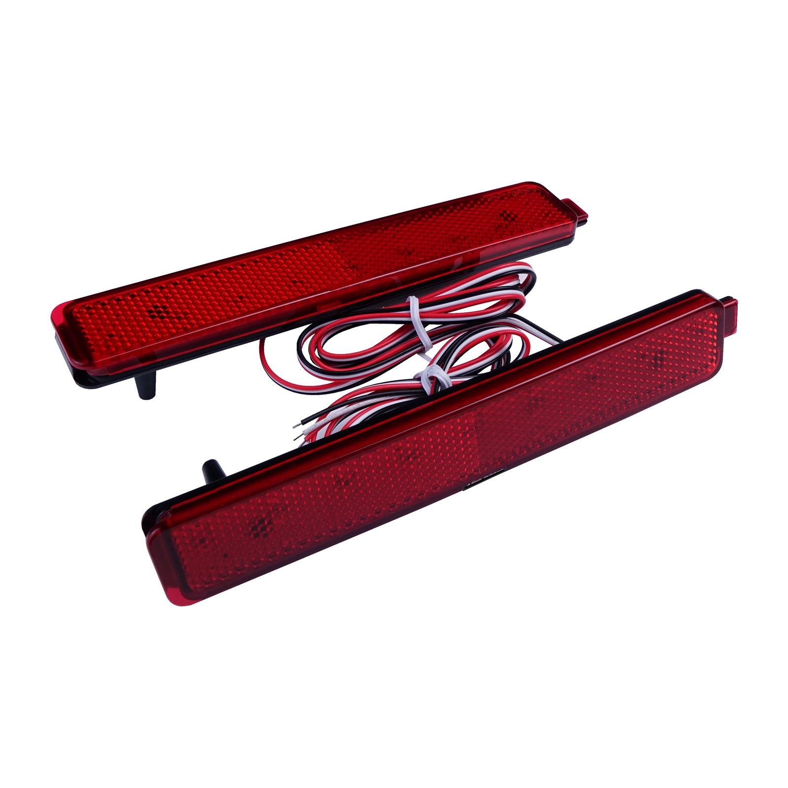 2x Red Lens LED Bumper Reflector Tail Brake Light For 2008-2012 Buick Enclave OEM#25805313, 16517435,GM2830101, 25805313