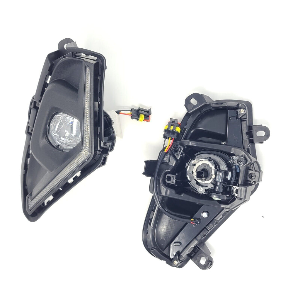 Dual Color LED Fog Driving Lights Kit Wire Switch Bezel For 2019 2020 2021 2022 2023 2024 Toyota Rav4 Rav 4 White DRL Amber Signal Sequential Accessories Lamps