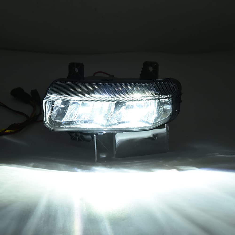 Clear Lens Fog Lights Kit For 2019-2024 Ram 2500 3500, OE Style Clear Lens Built-In LED Fog Lamps Assembly With Mounting Brackets Wire Harness Switch Bezels OEM# ‎68273291AB, 68273292AB, 68449338AA