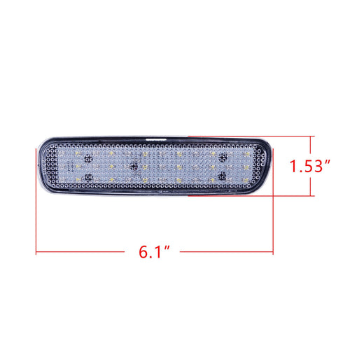 2x Clear Lens Bumper Reflector LED Tail Brake Light For Lexus LX470 Toyota Land Cruiser