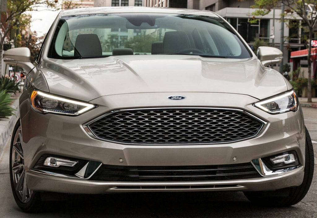 Built-in LED Fog Lights  for 2017-2018 Ford Fusion (OE Style Clear Lens with Switch, Bezels, Wires) OE#F1EZ15266D / F1EZ15266G, HS7Z15200F / HS7Z15201F