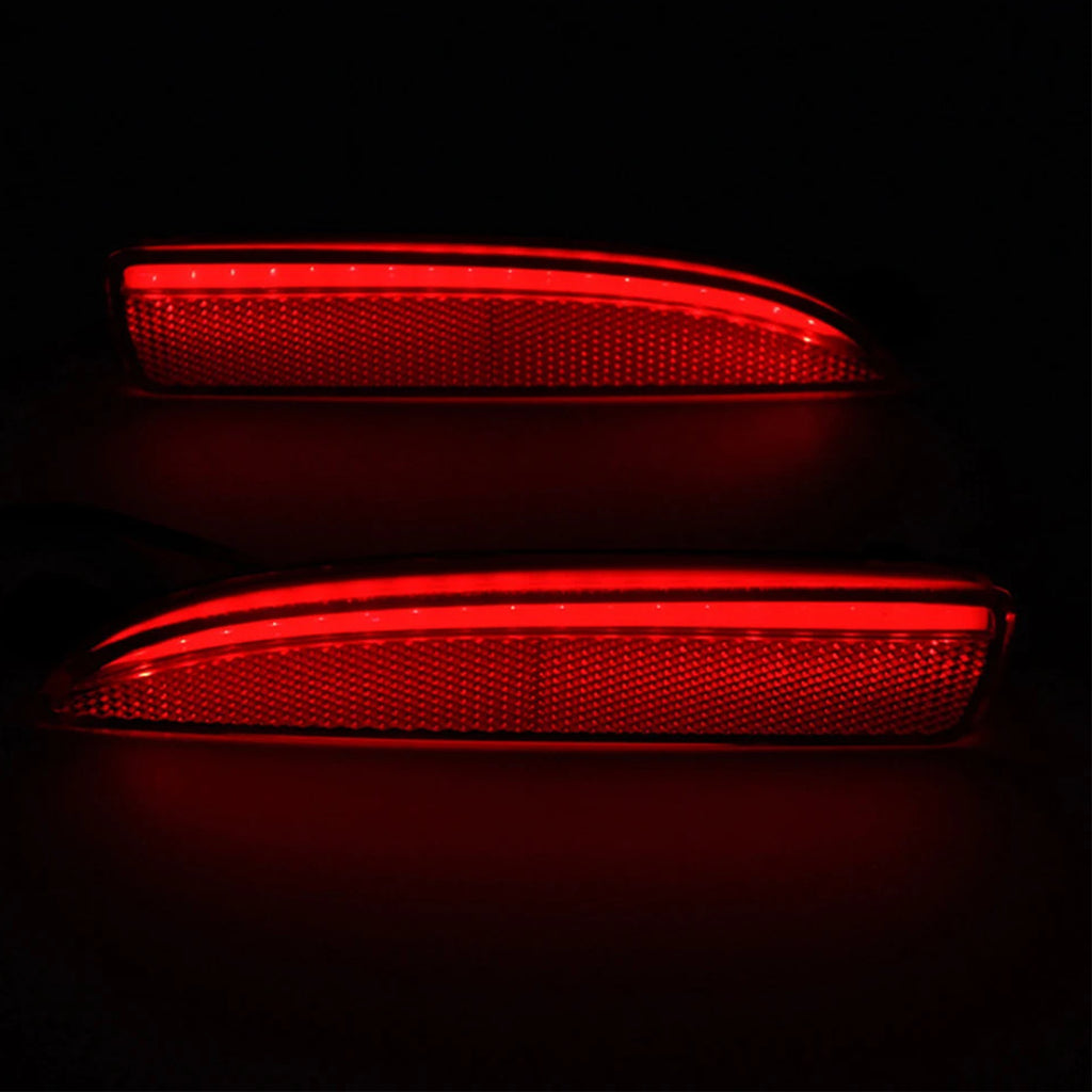 2x Red Lens Bumper Reflector LED Tail Stop Brake Light For Mazda 5 6 Mazda 3 4DR OEM#D350-51-5L0C, D350-51-5L0E; D350-51-5M0C, D350-51-5M0E