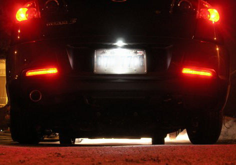 2x Clear Lens LED Bumper Reflector Brake Light For 2004-2009 Mazda 3 Mazdaspeed3 OEM#BN8R515L0B, BN8R515M0B,MA1185100, MA1184100