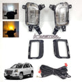 Clear Lens LED Fog Lights Kit For 2016-2017 GMC Terrain Denali, SL, SLE, SLT Trim Replacement Bezel Day Time Running Light DRL Amber Signal With Wires OEM# 84042389, 84042390 GM2562112, GM2563112,23372631, 23372632 GM1038190, GM1039190