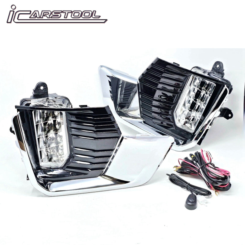 Clear Lens LED Fog Lights Kit For 2021 2022 2023 GMC Yukon /Yukon XL with Switch Wire Bezel OEM# 84513247 / 84513246 / 84739476 / 84739475 GM2593331 / GM2592331 /&nbsp;GM2593335 / GM2592335