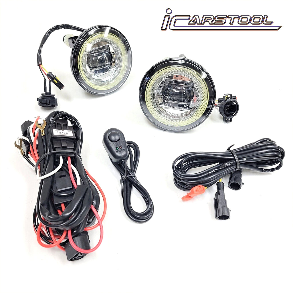 Clear Lens LED Fog Driving Lights Kit Halo For Chevy 2007-2013 Avalanche/ 2010-2013 Camaro with Wires Switch
