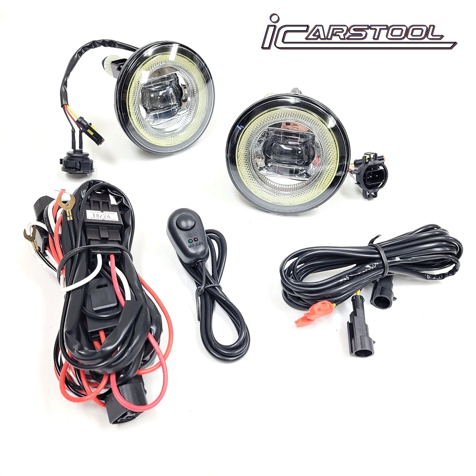 Clear Lens LED Fog Driving Lights Kit Halo For Chevy 2007-2013 Avalanche/ 2010-2013 Camaro with Wires Switch