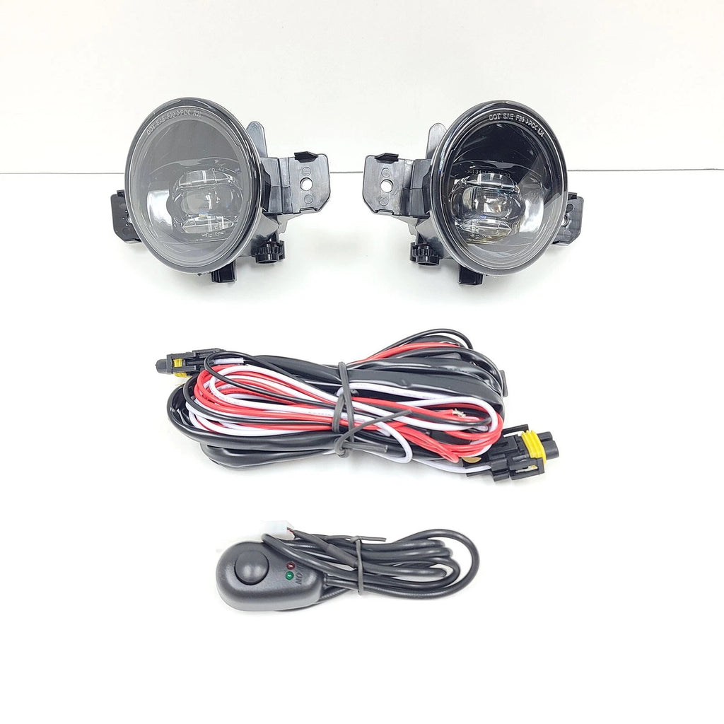Built-in LED Fog Lights Kit for 2011 Infiniti G37 (OE Style, Clear Lens) with Switch, Wires, Relay OEM#NI2593122 / NI2592122, 261559B91C / 261509B91C
