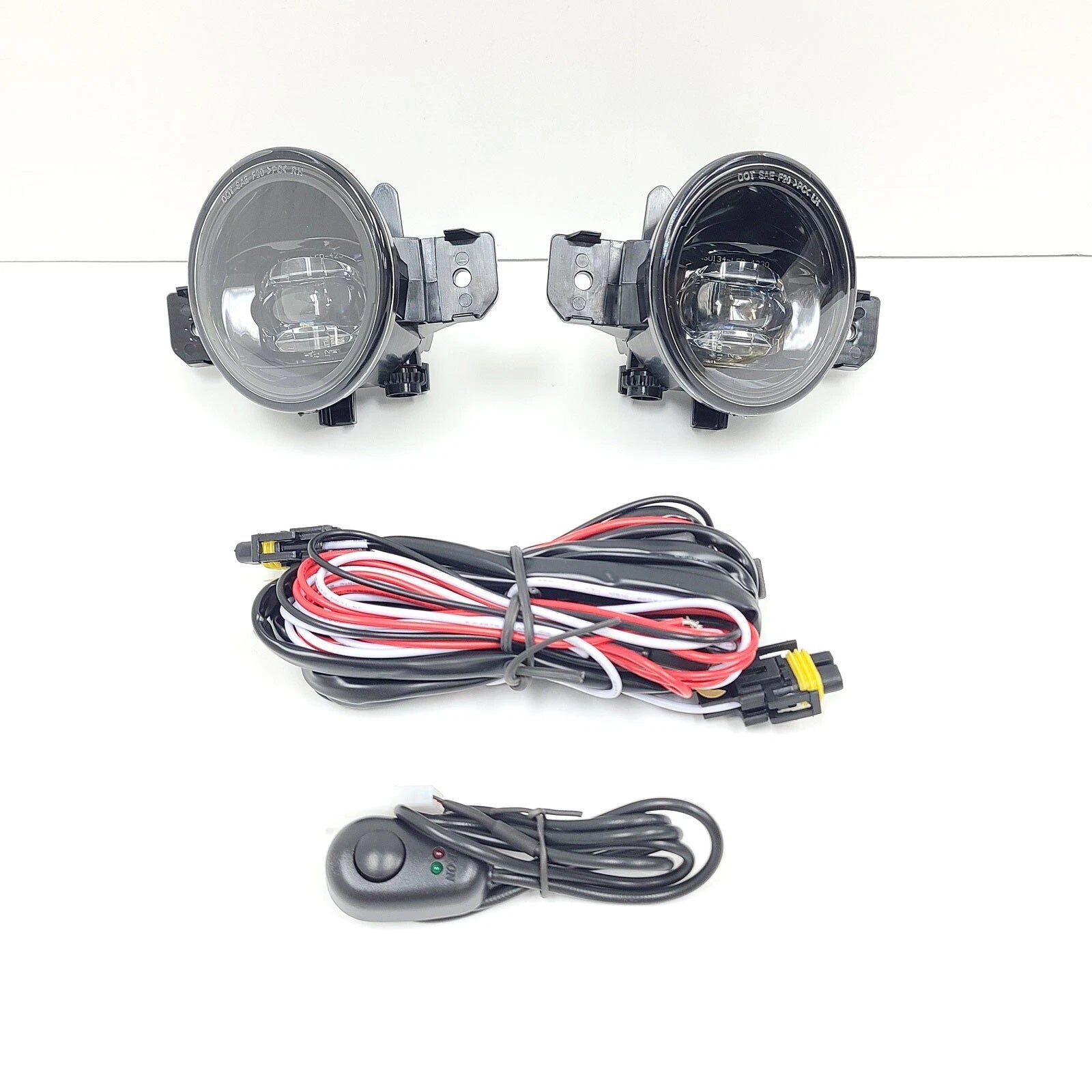 Built-in LED Fog Lights Kit for 2011 Infiniti G37 (OE Style, Clear Lens) with Switch, Wires, Relay OEM#NI2593122 / NI2592122, 261559B91C / 261509B91C