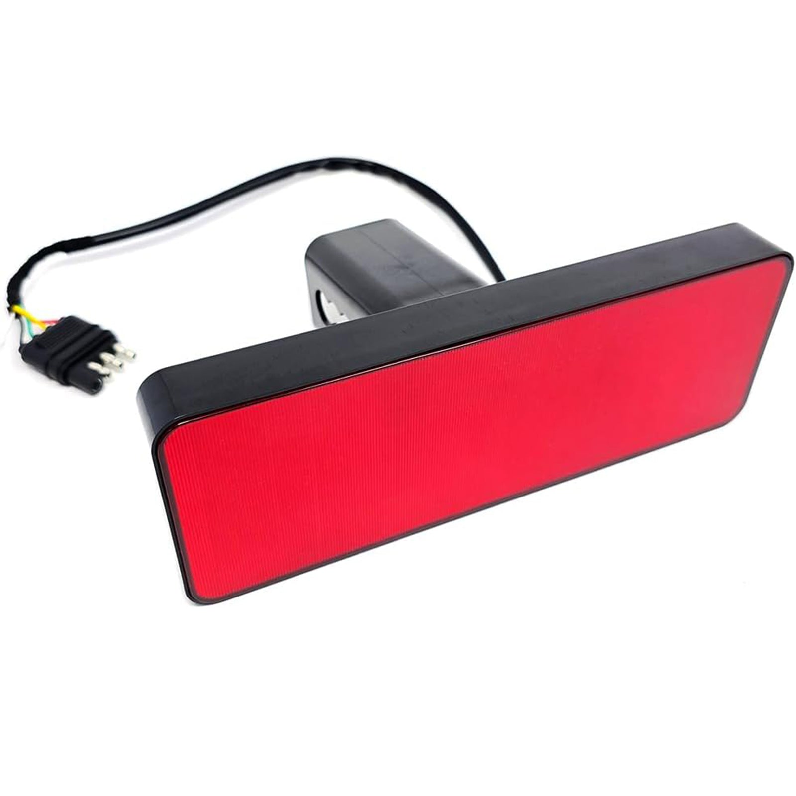 2" Receiver Tow Hitch Brake Reverse Sequential Signal Light Cover Red Reflector Small Square Pixel Bright LED RV SUV Van Truck Rectangler with Plug