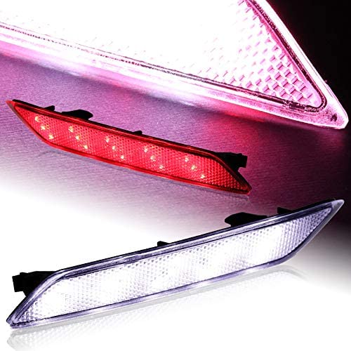 2x Clear Len LED Rear Bumper Reflector Brake Lights For 13-15 Honda Civic Sedan/4DR Only OEM#33505TR0A51, 33505-TR0-A51/33555-TR0-A51, 33555TR0A51